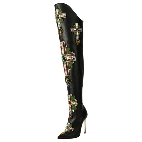 versace thigh high buckle boots|Versace virtus boots.